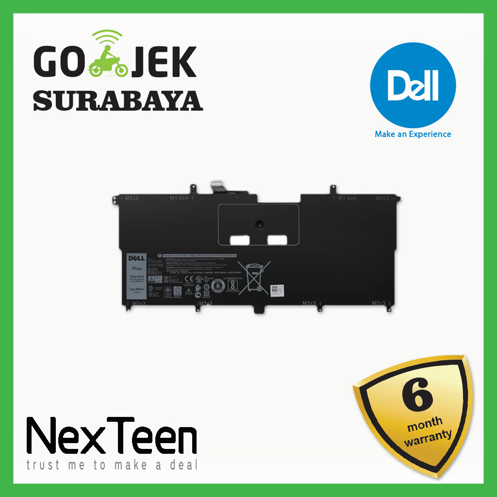 Original Baterai NNF1C Dell XPS 13 9365 HMPFH 13-9365-DB1805TS