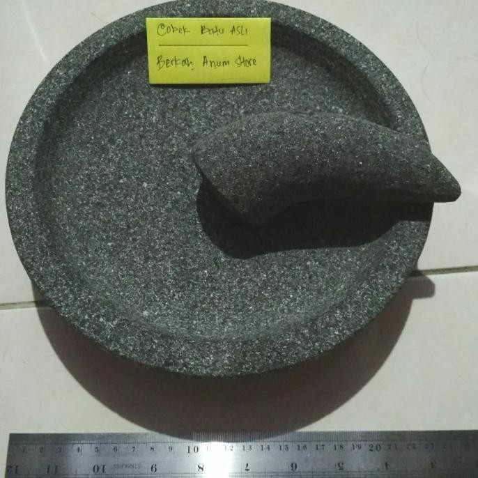 

Cobek Batu Asli Bubut Termurah 22cm dan Ulekan DS10