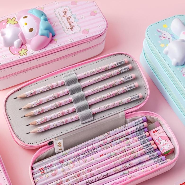 

rwe-45 Kotak Pensil Sanrio Kapasitas Besar Kawaii Cinnamoroll Melody Hellokitty Melody Pensil Sekolah Tas Pensil Kartun Kotak Alat Tulis Hadiah Alat Tulis Termurah