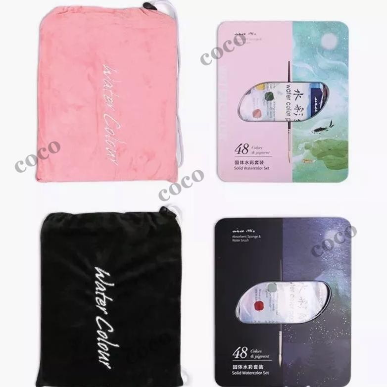 

dw-45 CODcat air watercolor set - 36/48 warna water color alat cat air lukis set (termasuk kuas dan kertas gambar) Termurah