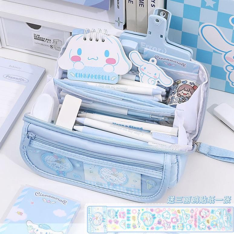 

fg-7 Sanrio Tempat Pensil Cinnamoroll Baru Anime My Melody Kuromi Penyimpanan Alat Tulis Siswa Perlengkapan Sekolah Ins Kawaii Hadiah Lucu Premium