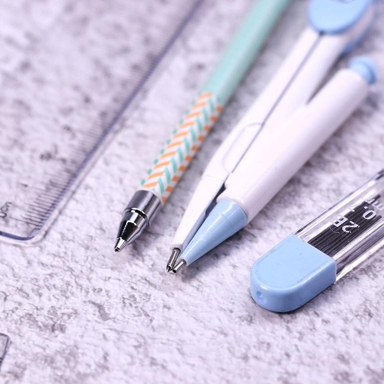 

My56 KENSHO Jangka Set Math Compass Premium / Compas Alat Tulis / Pastel/ Busur Derajat / Penggaris/ Pensil Mekanik Cetek Murah