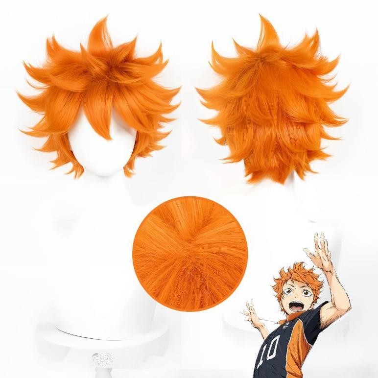 Premium Wig Rambut Palsu Hinata Shoyo Volleyball Party Cosplay Wig Haikyuu High Quality