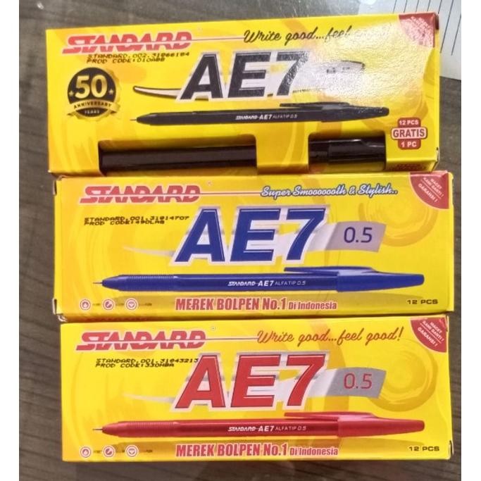 

COD (Per Kotak) Pulpen Standart AE-7 0.5mm Termurah