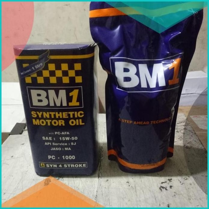 Oli BM1 1L 1 liter 15W-50 JASO MA API SJ full synthetic 140BZ4 last s