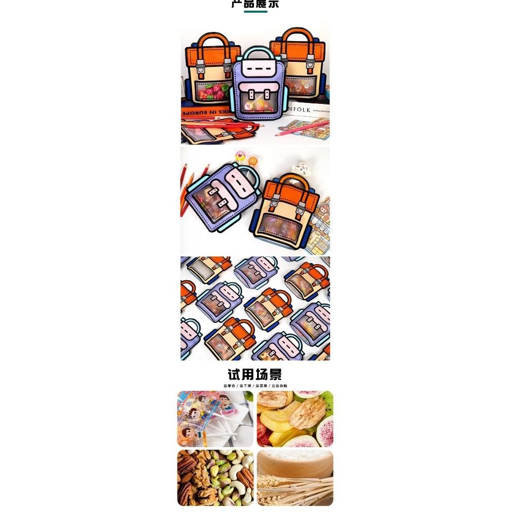 

df-8 10pcs Plastik Snack, Goodie Bag Hadiah Ziplock Birthday Packaging Bag Original