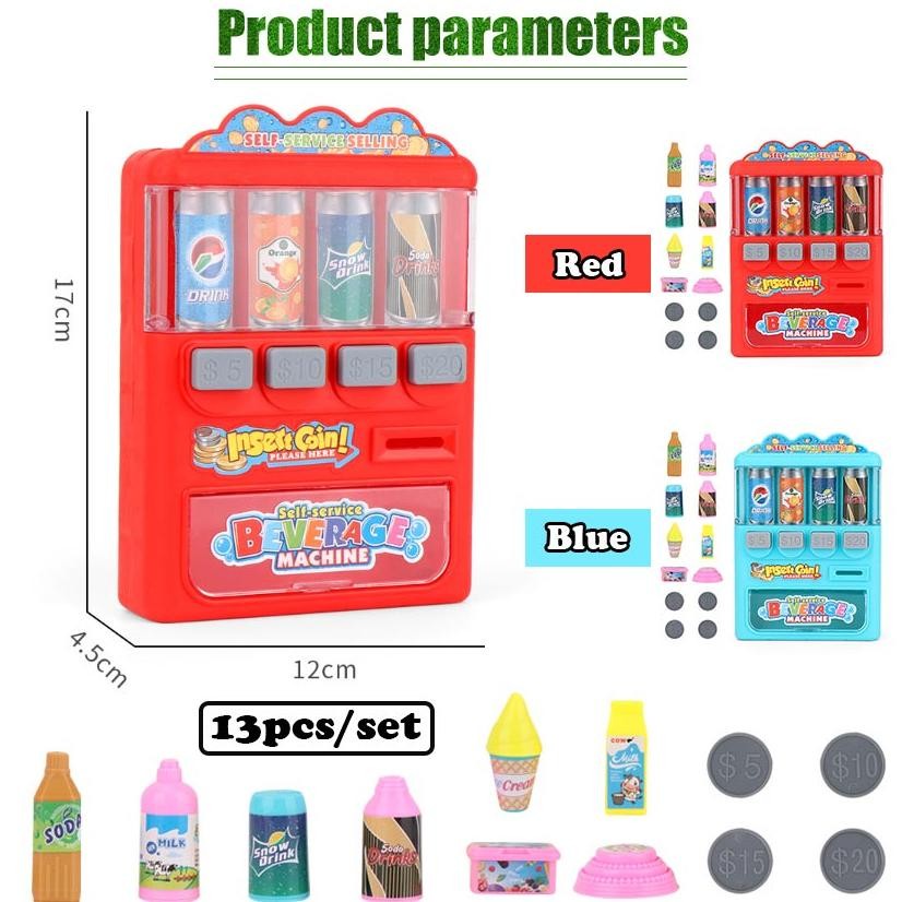 Mainan Peran Mainan Anak Vending Machine / Mainan Mesin Minuman / Edukasi Mainan Dioperasikan Koin M