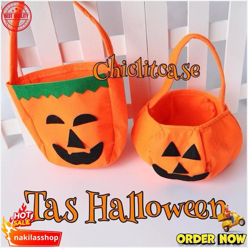 

Tas Labu Halloween / Tas Permen Pumpkin Trick Or Treat / Aksesoris Pesta Halloween Bisa Cod
