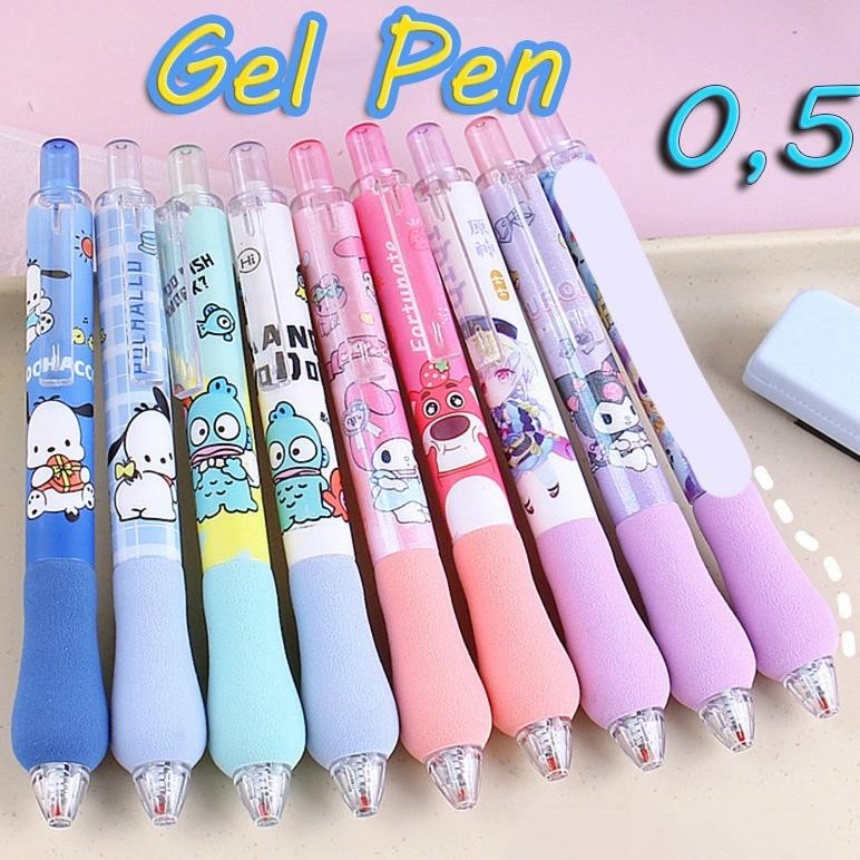 

gs-56 Pulpen Gel Lucu Paket 6 Pcs Sanrio Gel Pena Drawing Pen Gel Pen 0,5 mm Paket Alat Tulis Pena Gel Terlaris
