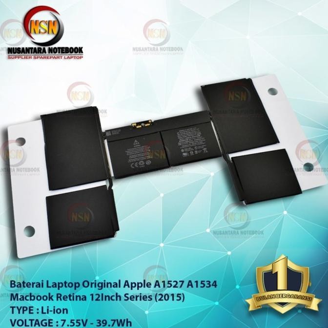 Baterai Original Apple A1527 A1534 Macbook Retina 12" 2015 Series