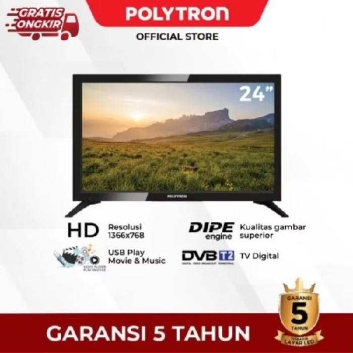 $$$$] TV LED DIGITAL POLYTRON 24 inchi PLD-24V1853 ( Tv Led Digital 24 inchi )