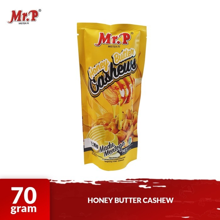 

Mr.P - Kacang Mete Rasa Madu Mentega 70gr - Honey Butter Cashew Nuts