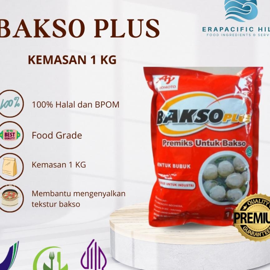 

Bakso Plus / 1 Kg / Tepung Preks Ajinomoto / Genyal Bakso