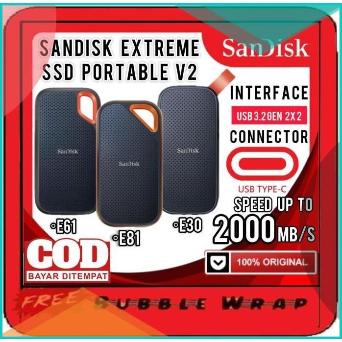 SanDisk harddisk SSD external portabel Speed Up to 2000 Mb 1tb 2tb 4t