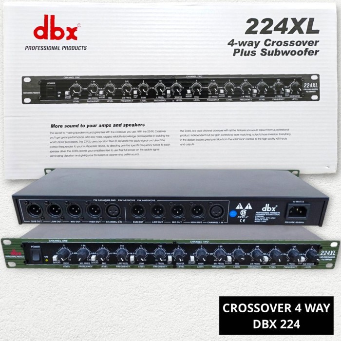 paling diminati] Crossover Aktif 4 Way DBX 224 Plus Subwoofer 224XL XL Stereo 4 Jalur