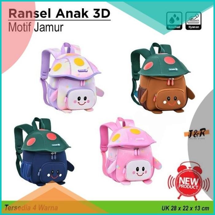 Tas Ransel Anak 3D Motif Jamur 140BZ4 perkakas