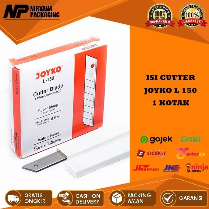 

Terbaru Isi Pisau Cutter Cuter Besar Joyko L 150 L150 L-500 Refill Kater Sekotak (12 Tube) Promo