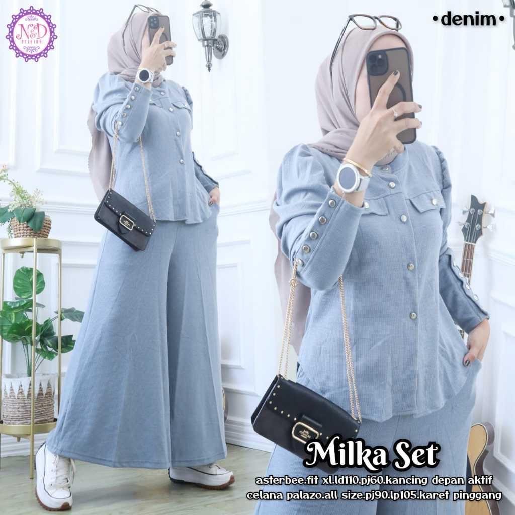 Setelan Wanita Oneset 1Set Kekinian 2024 Setcel Atasan Bawahan Pakaian 1Stel Celana Stelan Perempuan