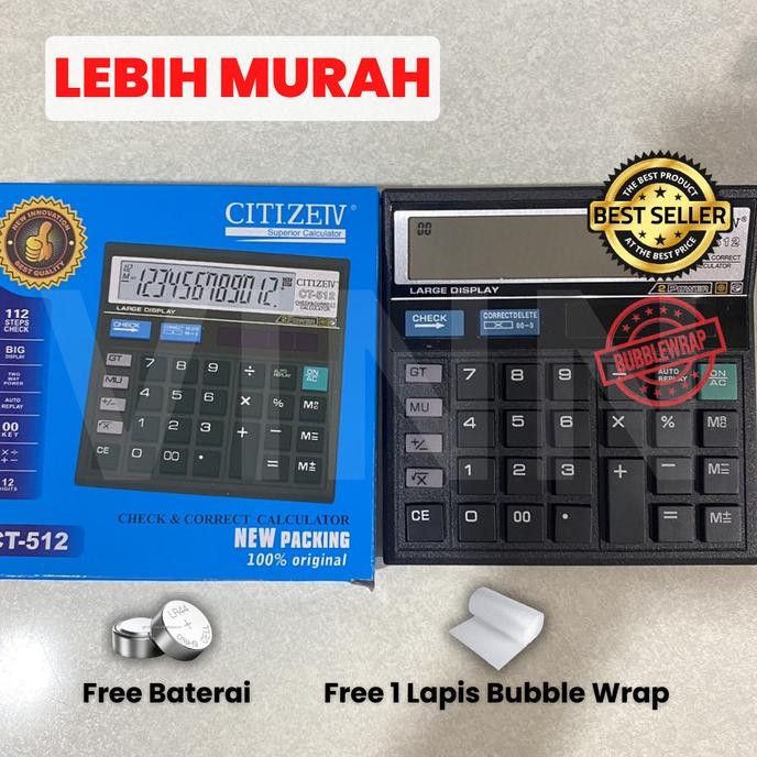 

Oy58 Kalkulator CITIZEN CT 512 12 Digit - Calculator Check Dual 2 Power Berkualitas