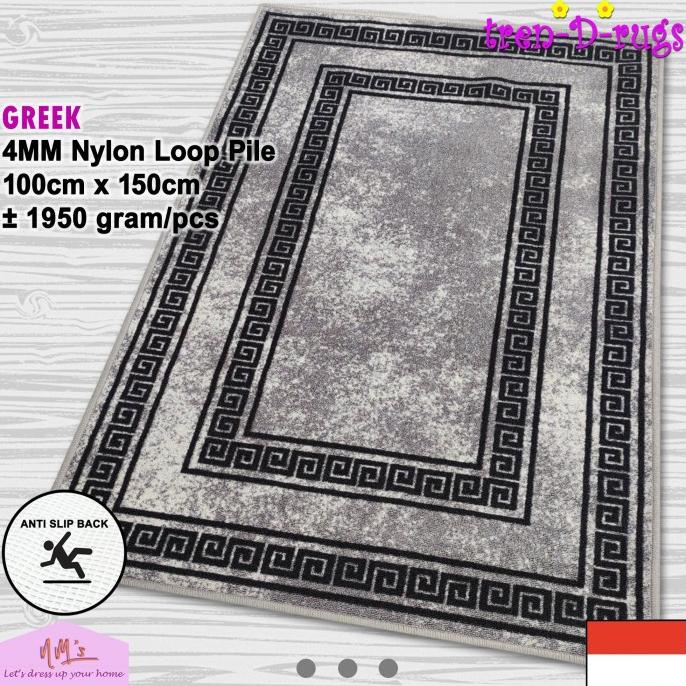 Karpet Monochrome minimalis modern ruang tamu anti slip NMs