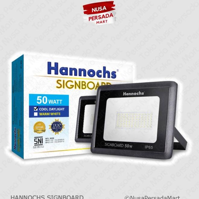Hannochs Signboard Led Flood Light 50 Watt 50W Cdl Putih Lampu Sorot