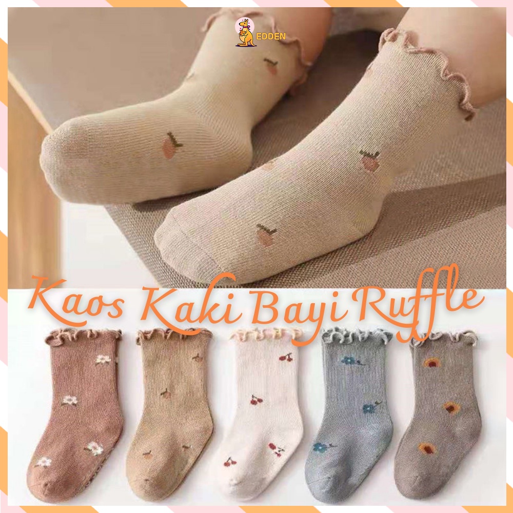 Edden COD Kaos Kaki bayi anak perempuan ruffle Baby Socks kaus kaki bayi anak