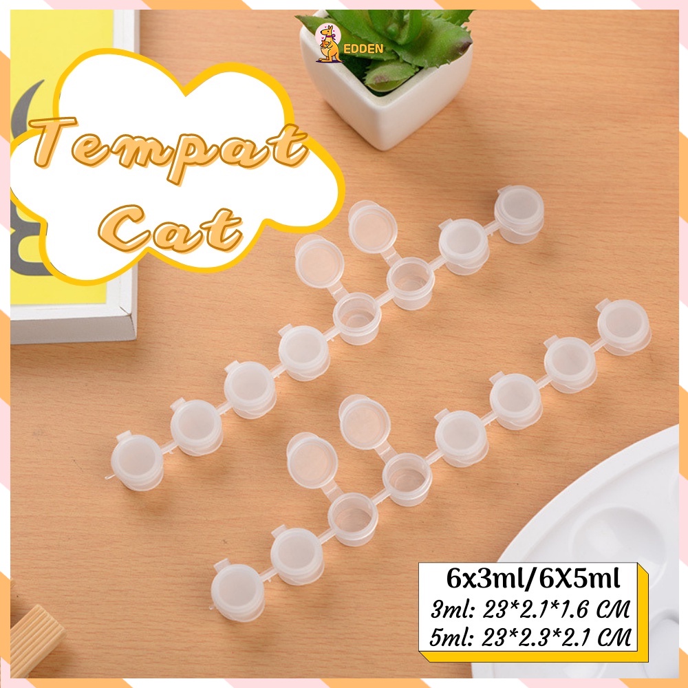 

Edden Tempat cat akrilik acrylic wadah cat Pot Cat plastik 6x3ML/6X5ml