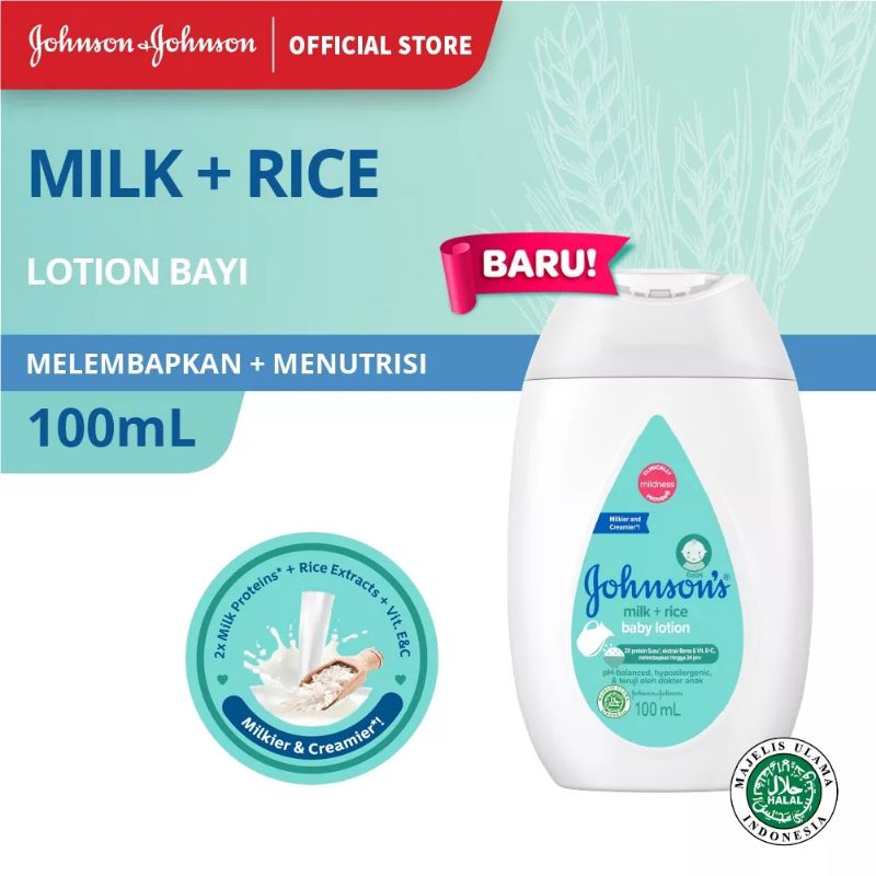 JOHNSON'S BODY LOTION MILK+RICE (100ml)