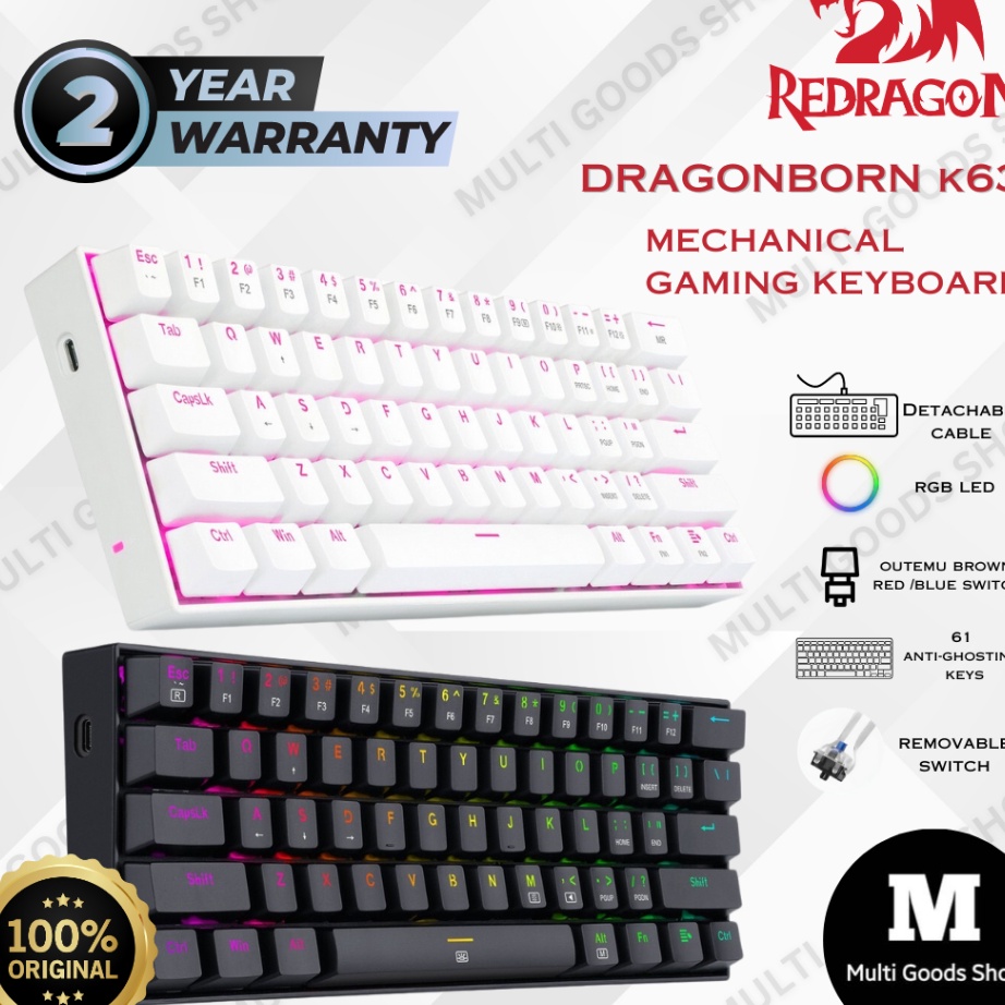 Terupdate K630W / K630 / K630W RGB / K630 RGB Redragon Mechanical Gaming Keyboard DRAGONBORN