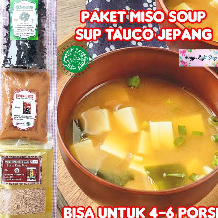 

➮➟✤ Paket Miso Soup (Miso, Dashi, Wakame) kaldu ikan tauco jepang wakame murah sup miso jepang murah halal ★★★★