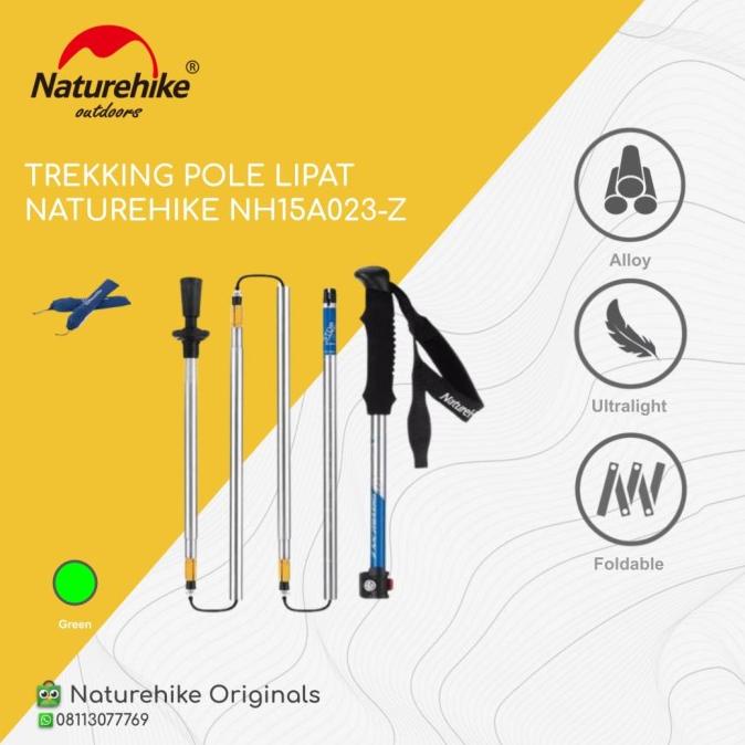 TREKKING POLE LIPAT NATUREHIKE NH15A023-Z TONGKAT PENDAKI ALLOY