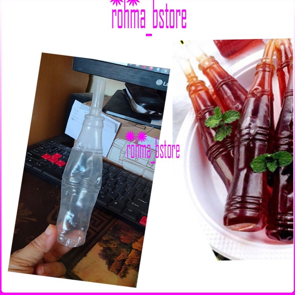 Direkomendasikanp6P0b Plastik Es Wawan Bentuk Botol 100 pcs - Plastik Es Pudot Botol - Plastik Kemas