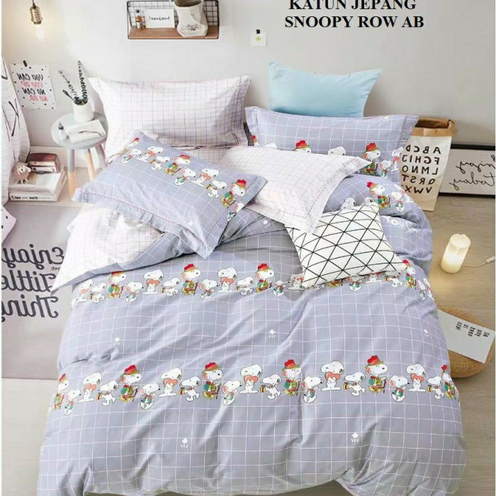 SPREI SET HOMEMADE MOTIF ANAK SNOOPY UK 160X200X30