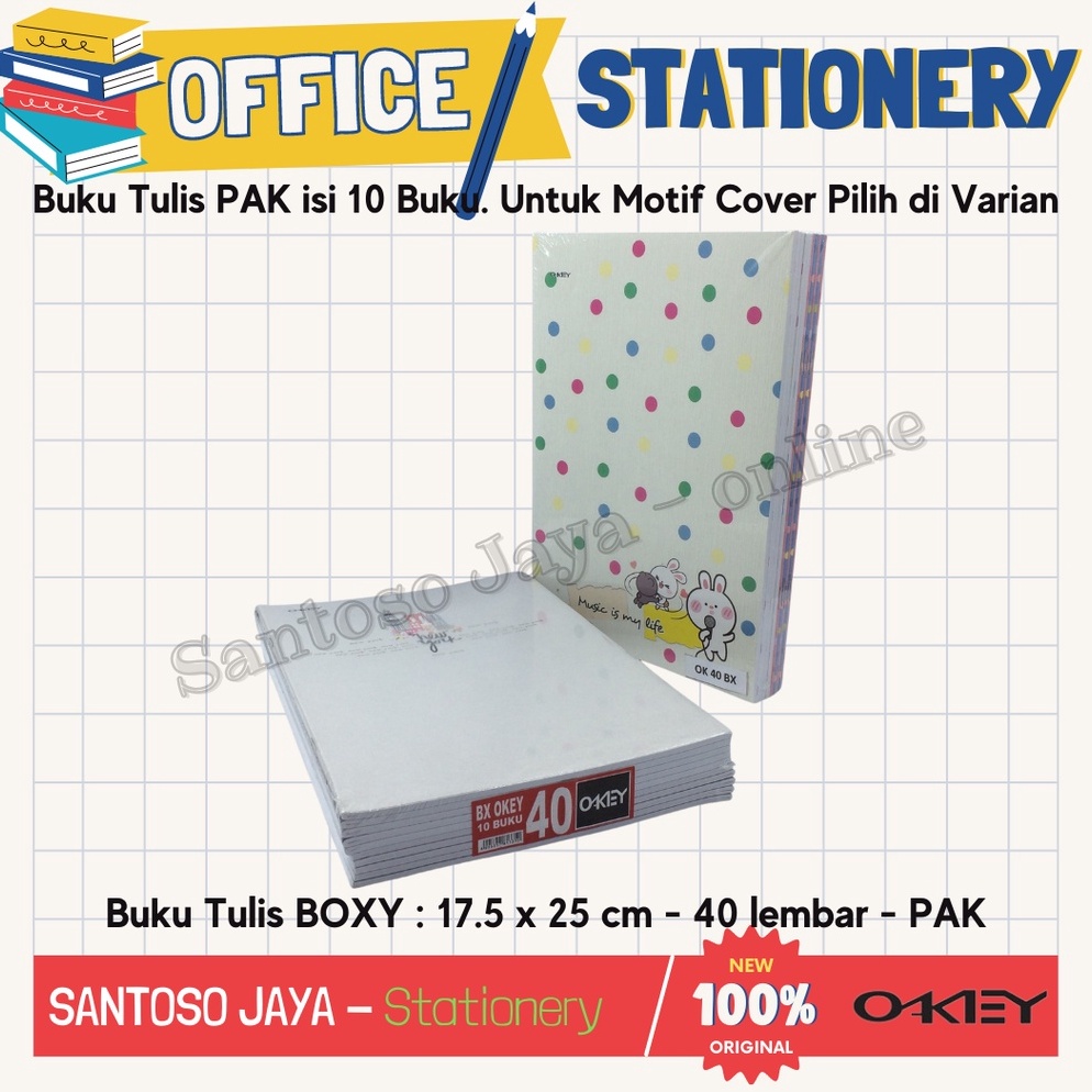 

Segera Beli Buku Tulis Boxy OKEY by Kiky 40 Lembar B5 17.5x25 cm PAK - 10 Buku 00:00