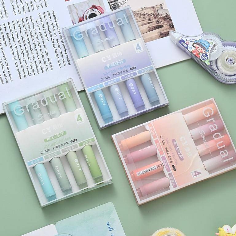 

[KAM] 4 Buah/Bungkus Secara Bertahap Pena Stabilo Kawaii Permen Warna Manga Spidol Midliner Pastel Stabilo Set 96