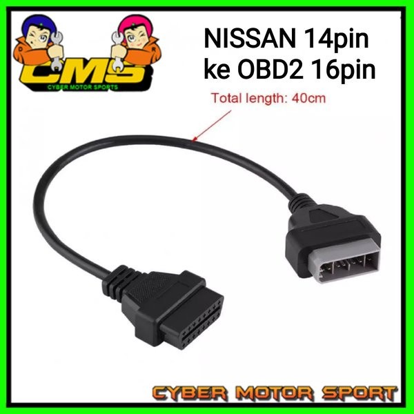New Kabel Scanner Nissan Konverter Obd2 16Pin Ke 14Pin. Nissan. Obd2 Kode Ma275