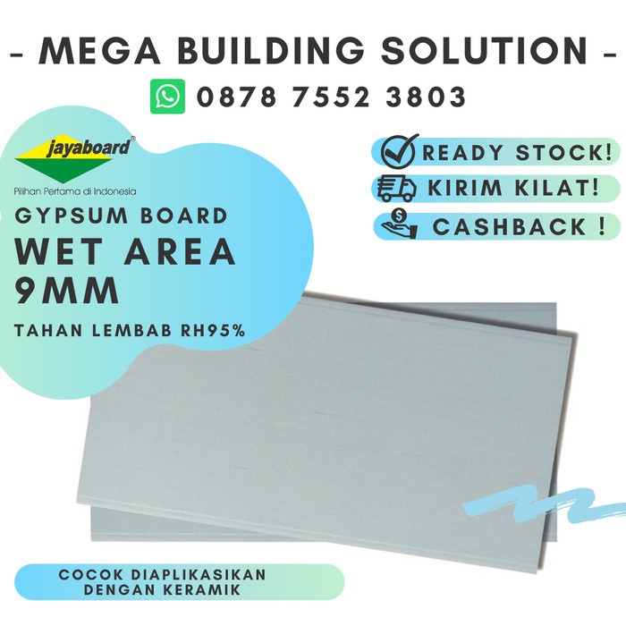 GIPSUM WR JAYABOARD 9MM / GYPSUM JAYA WET AREA TAHAN ANTI LEMBAB
