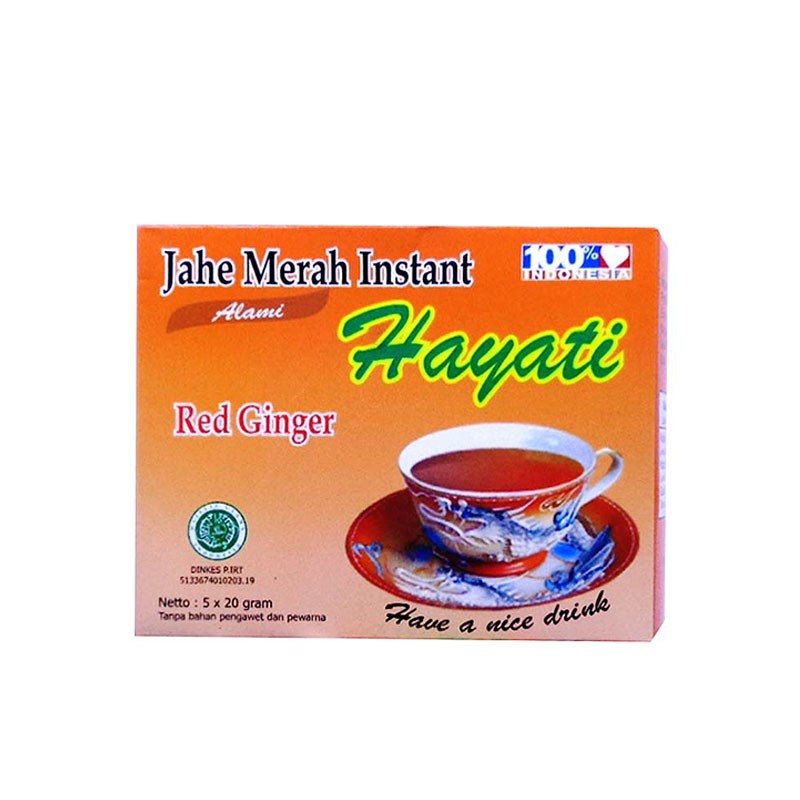 

Hayati Jahe Merah Instant / Herbal / Jamu / 1 Box isi 5 sachet