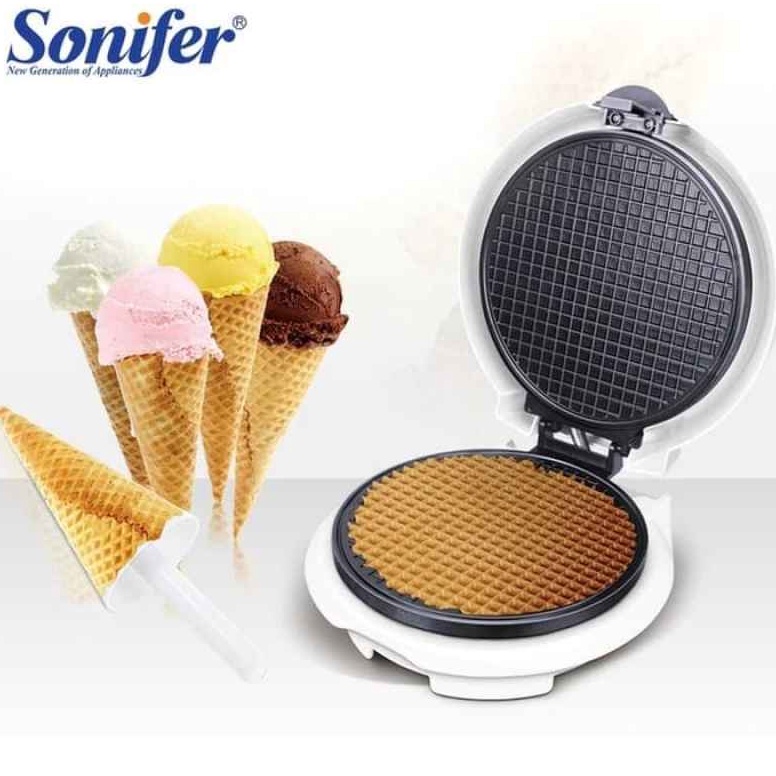 [CODE	BARANG	547AFG] Sonifer Ice Cone Maker SF-6034 Mesin Pembuat Stroopwafels dan kue semprong 52