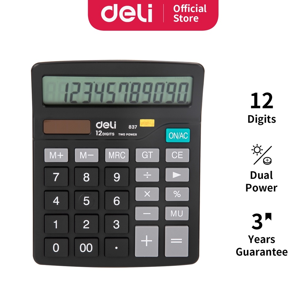 

Wow Murah Meriah.. Deli Kalkulator Double Power, Layar LCD Kualitas Tinggi, Keyboard Karet, Garansi 3 Tahun W837 8RD
