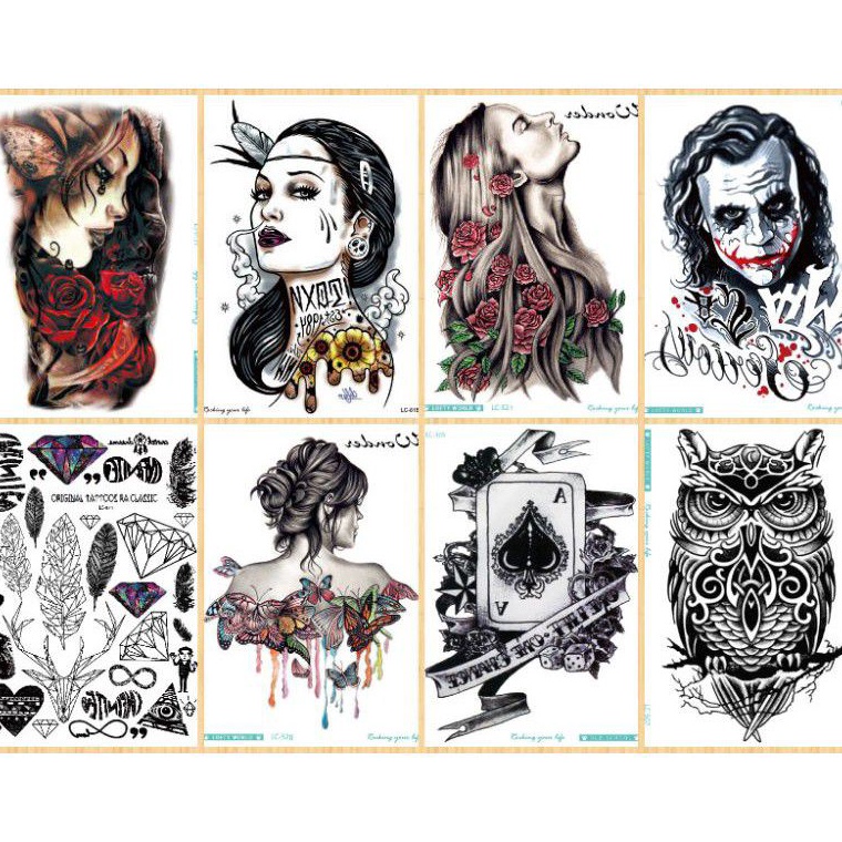 [QVH38] Tato Temporary Tato temporer Tahan Air tahan Lama Motif Wanita Binatang Ikan Koi ukuran 21X1