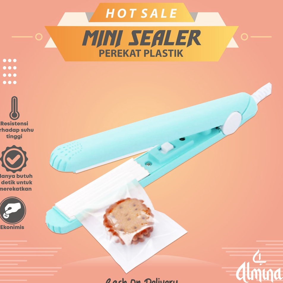 ➵NCF Mini Sealer Hand Heat Sealer Snack Sealer Alat Perekat Plastik Serbaguna Pres Plastik Kemasan A