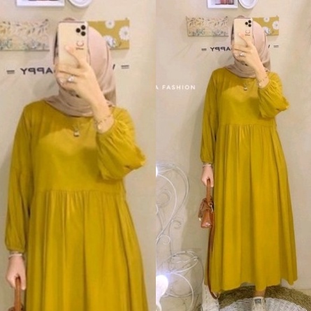 Stok Banyak Long tunik jumbo import katun rayon twill motif polos busui friendly / Tunik wanita terb