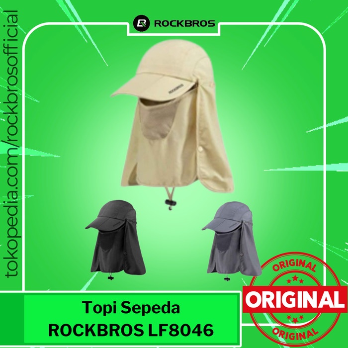 Terlaris Topi Rockbros Lf8046 Ice Silk Sun Hat 2 In 1 Balaclava Sport Anti Uv