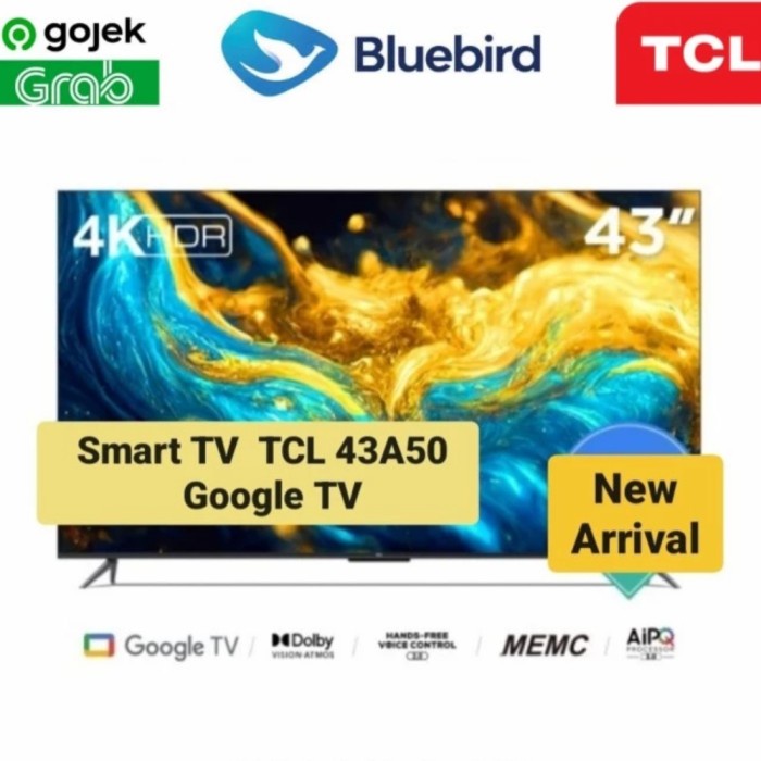 Tcl 43A50 Google Tv Uhd 4K Android Smart Tv 43In 43" 43 Inch A50