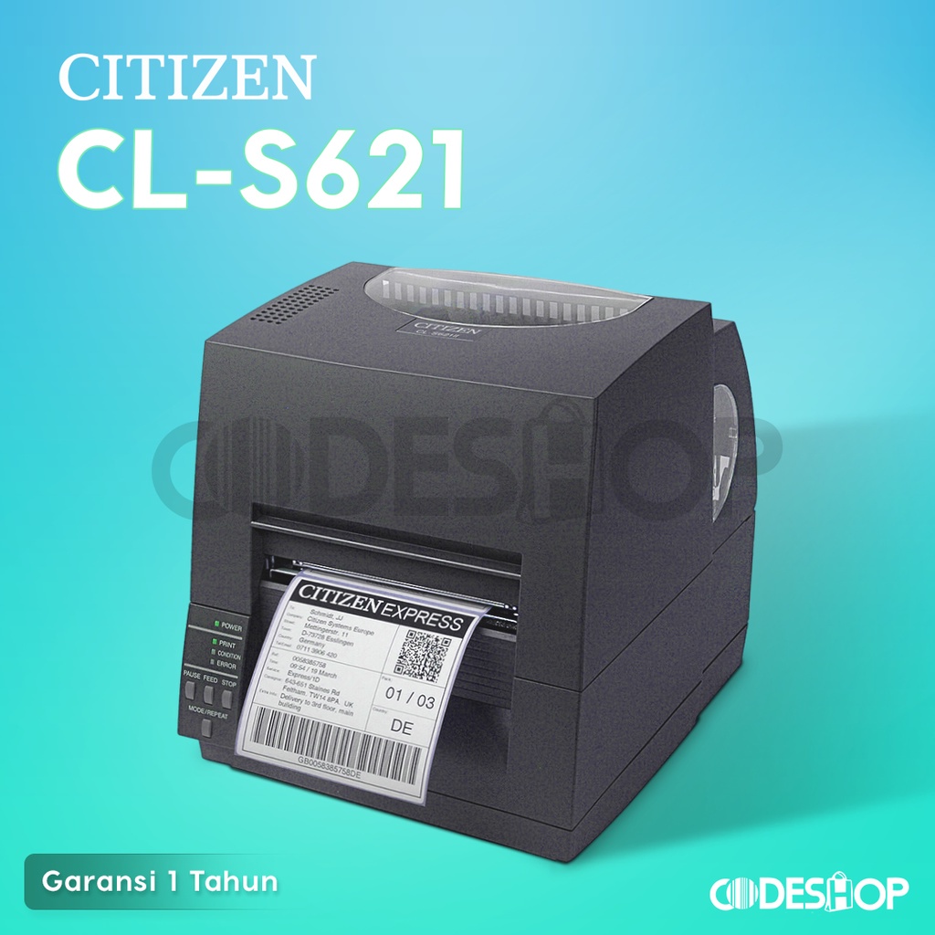 

PRINTER LABEL BARCODE CITIZEN CL-S621II CETAK STICKER QRCODE