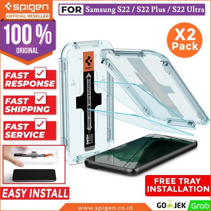 Tempered Glass Samsung Galaxy S22 Ultra Plus Spigen Glas tR EZ Fit