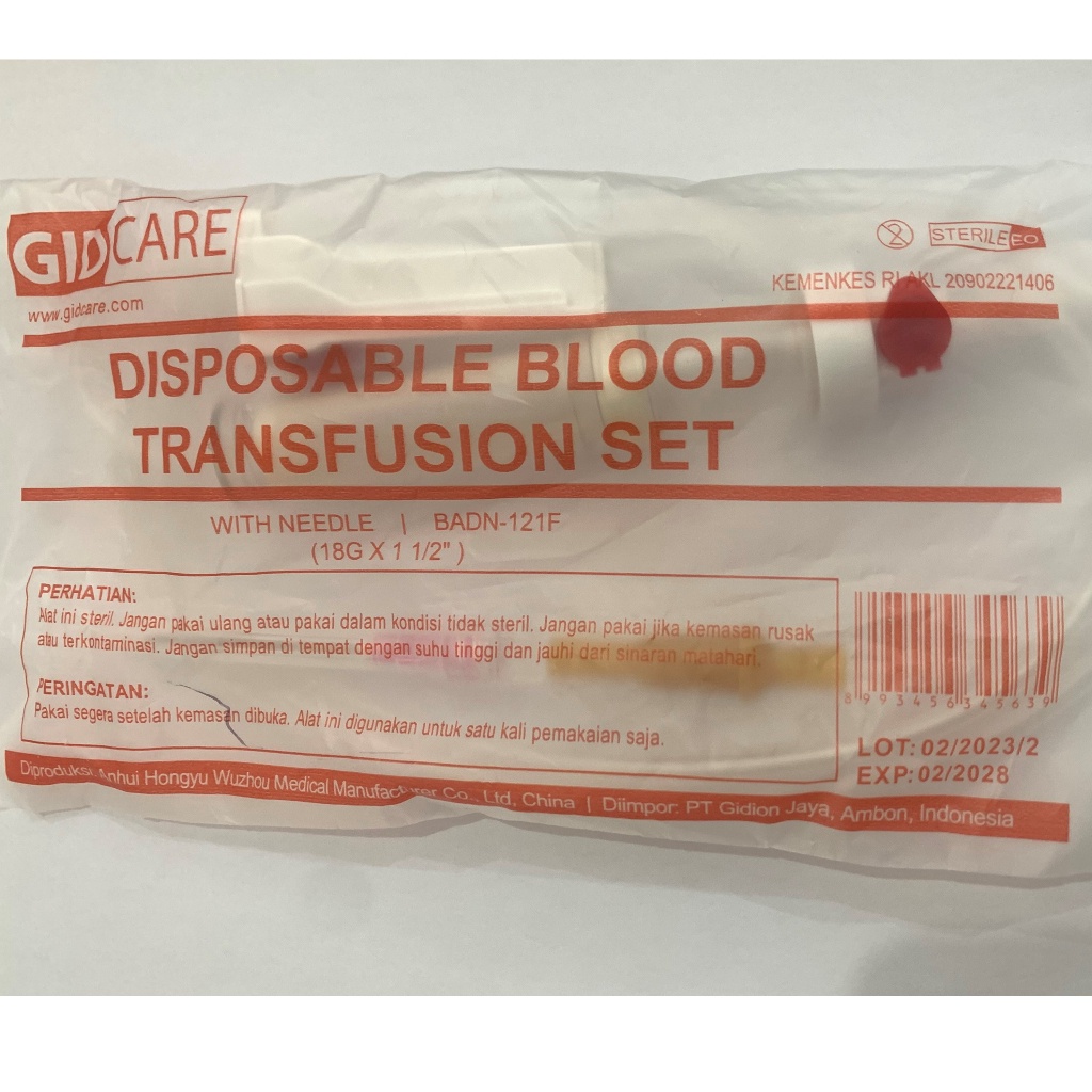 Blood Transfusion Set Gidcare / Alat Selang Transfusi Darah Gidcare