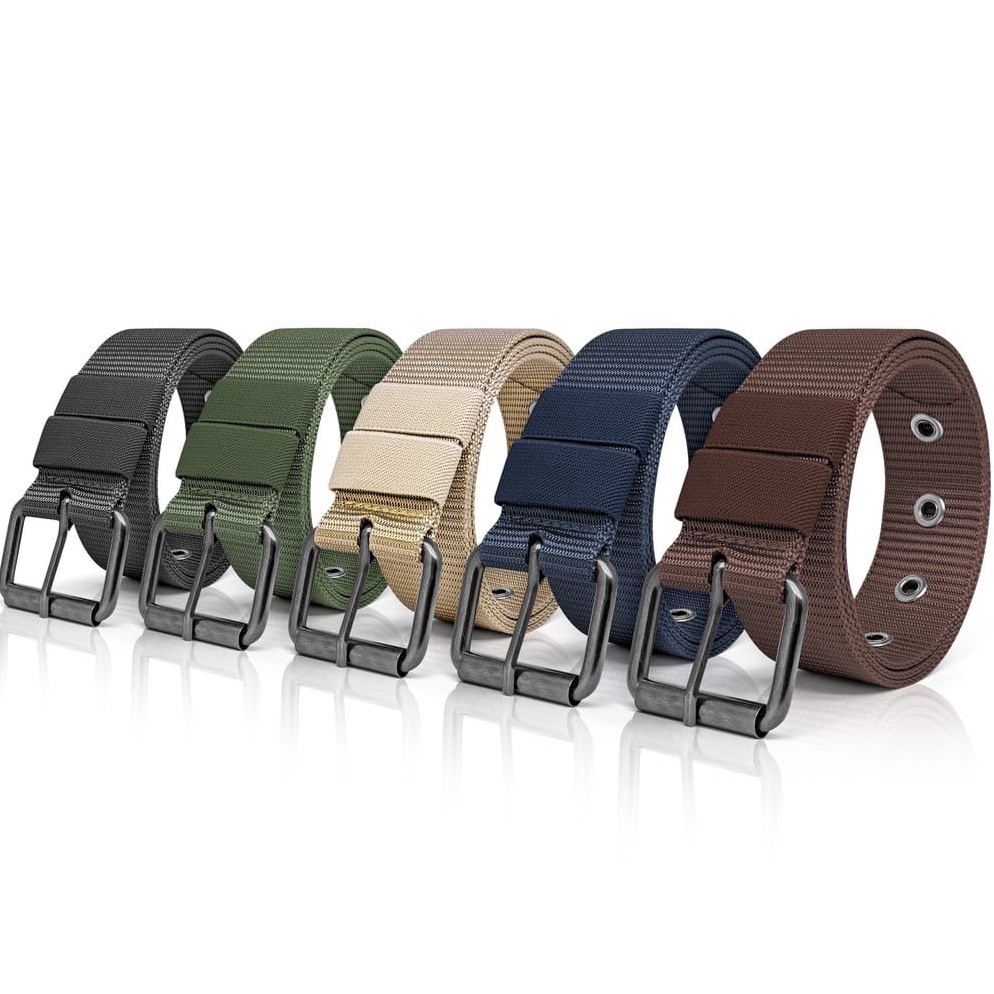 Masih freshXx4X8 IKAT PINGGANG PRIA TALI SABUK NYLON CANVAS GESPER KEPALA MODEL JARUM MEN BELT FASHI