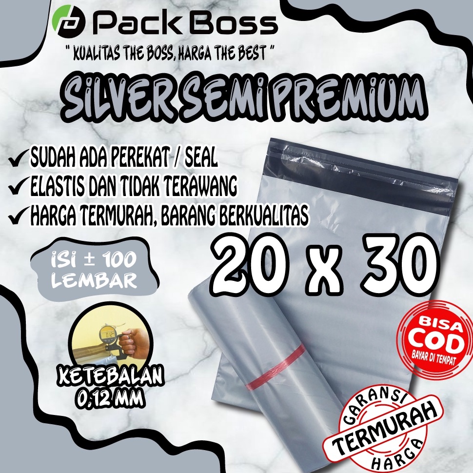 

Terbaru 20x30 SILVER SEMI PREMIUM POLYMAILER PACKAGING ONLINE ADA PEREKAT 08D